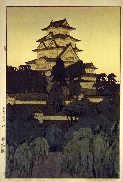 Evening view of the Himeji Castle by Hiroshi Yoshida