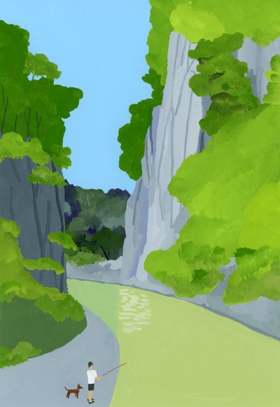 A Man Fishing in a Valley by Hiroyuki Izutsu
