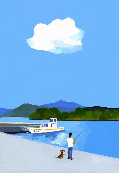 Fishing at the Harbor by Hiroyuki Izutsu