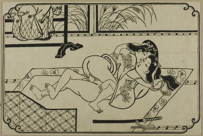 A Sheet from a Shunga Album by Hishikawa Moronobu
