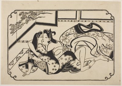 Flirting Lovers, c.1673-81 by Hishikawa Moronobu
