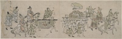 Korean Embassy Parade by Hishikawa Moronobu
