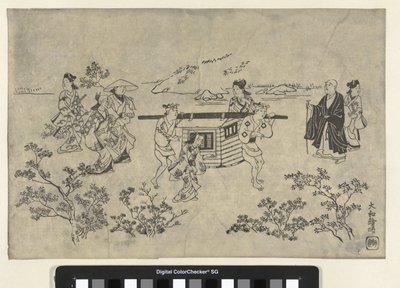 Traveling Company by Hishikawa Moronobu