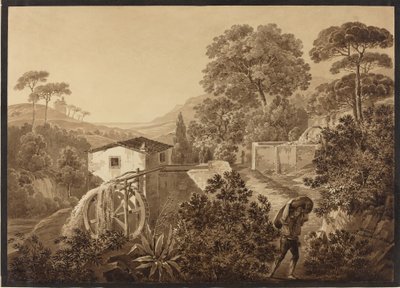 Italian Landscape with a Watermill by Hélène Boutourlin