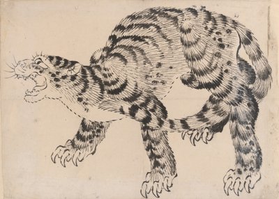 Tiger by Hokusai School.