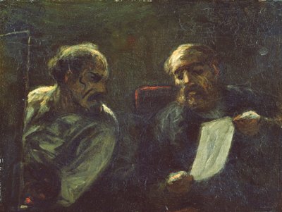 A Discussion in the Studio, 1852-55 by Honoré Daumier