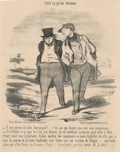 Who are you thinking of, rascal? by Honoré Daumier