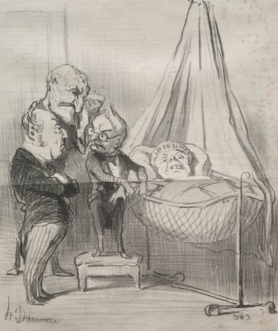 Actualities: Decidedly, she is very ill!... by Honoré Daumier