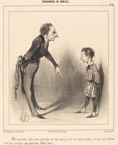Ah! Monster, You Dare... by Honoré Daumier
