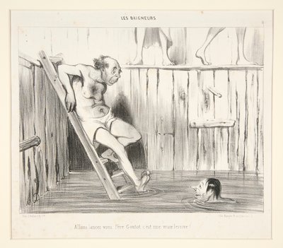 Come on, launch yourself Father Goutot by Honoré Daumier