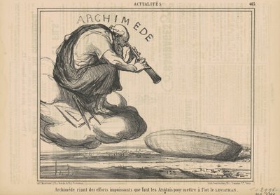Archimedes Laughing at the Efforts by Honoré Daumier
