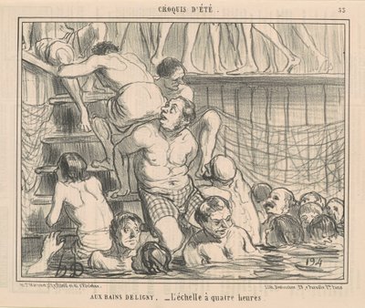 At the Deligny Baths by Honoré Daumier