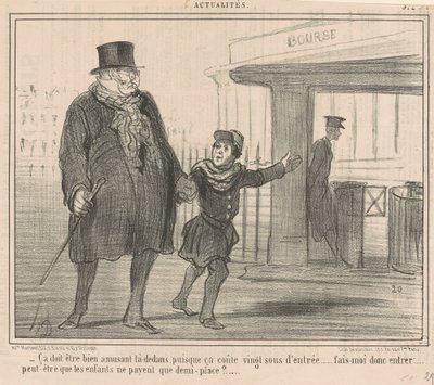 It must be very amusing in there ... by Honoré Daumier
