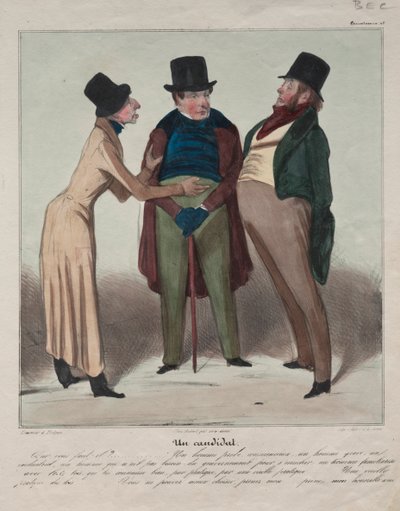 Caricaturana Plate 48: A Candidate, 1837 by Honoré Daumier