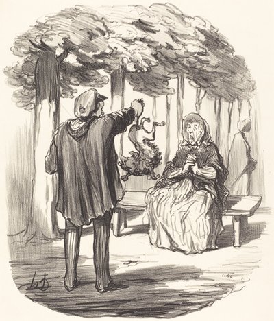 Is That Your Dog? by Honoré Daumier