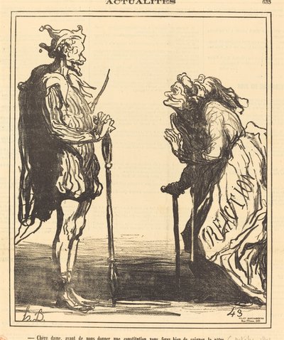 Dear Lady, Before Giving Us... by Honoré Daumier