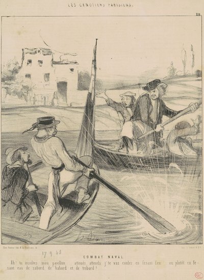 Naval Combat by Honoré Daumier