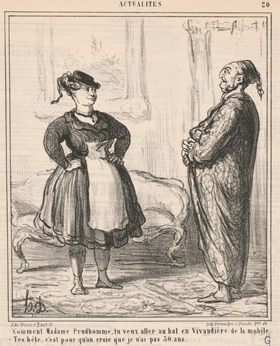 How Madame Prudhomme... As a Vivandière... by Honoré Daumier