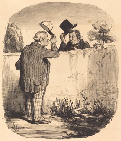 Two Good Neighbors by Honoré Daumier