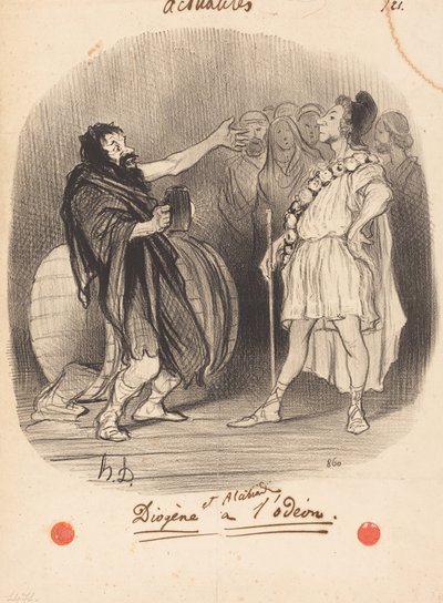 Diogenes and Alcibiades at the Odeon by Honoré Daumier