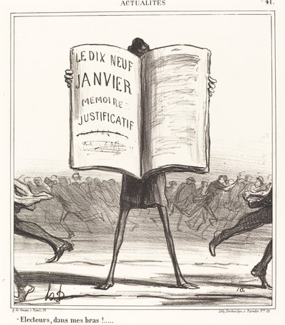 Voters, in My Arms!... by Honoré Daumier