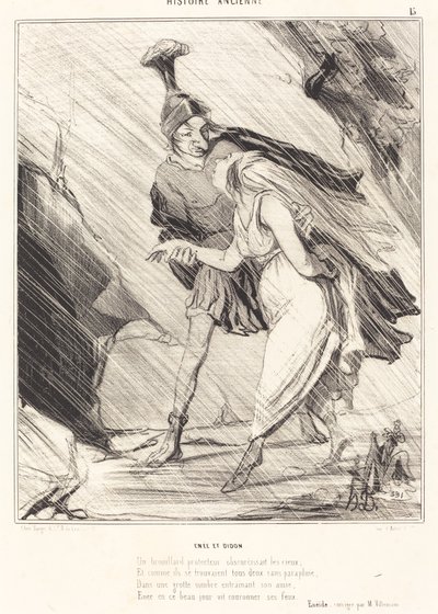 Aeneas and Dido by Honoré Daumier