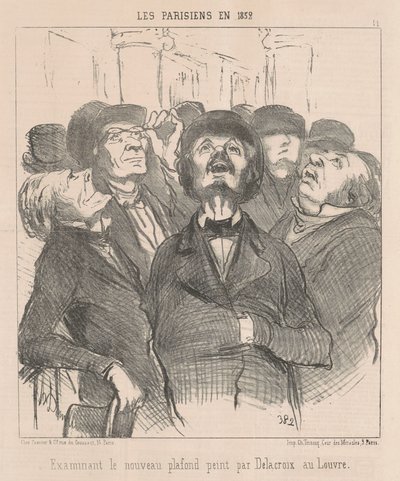 Examining the New Ceiling... by Honoré Daumier