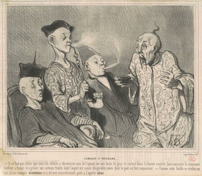 Smokers and Snuffers by Honoré Daumier
