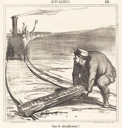 Beware of Derailment! by Honoré Daumier