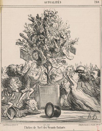 The Christmas tree of the big children by Honoré Daumier