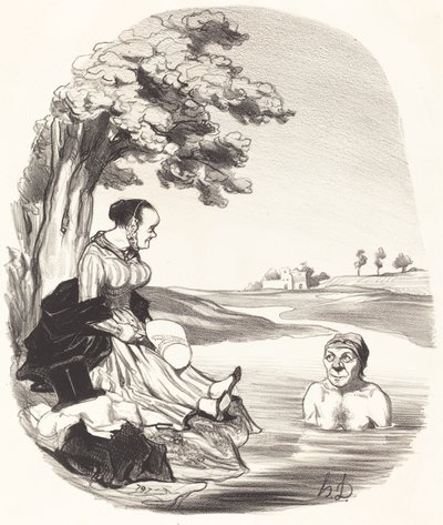 The Water is Delicious... I Assure You... by Honoré Daumier