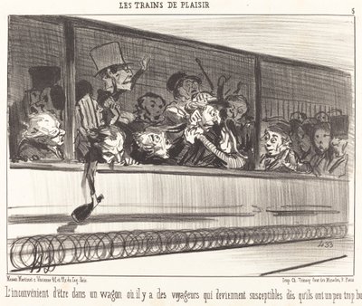 The Inconvenience of Being in a Wagon... by Honoré Daumier