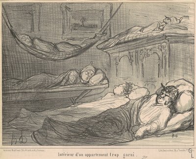 The Interior of an Overly Furnished Apartment by Honoré Daumier