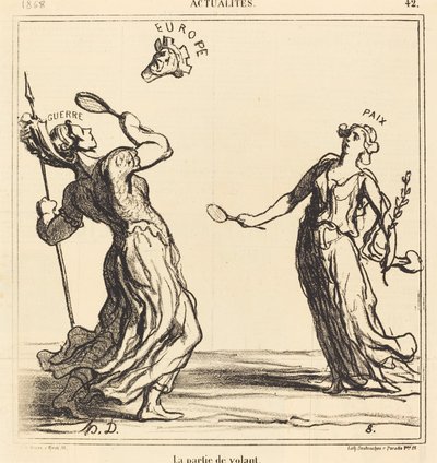 The Shuttlecock Game by Honoré Daumier