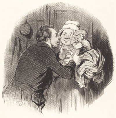 The Visit to the Wet Nurse by Honoré Daumier