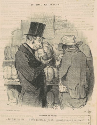 The melon lover by Honoré Daumier