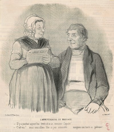 The wedding anniversary by Honoré Daumier