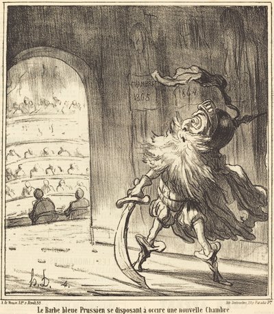 The Prussian Blue Beard... by Honoré Daumier