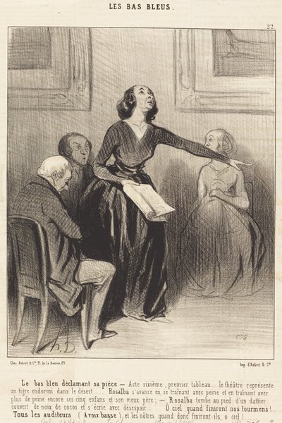 The Blue Stocking Reciting Her Piece by Honoré Daumier
