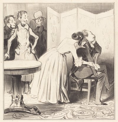 The Knight of Adrets is the Lover... by Honoré Daumier