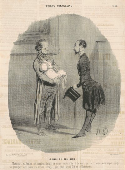 The Husband of the Bluestocking... by Honoré Daumier