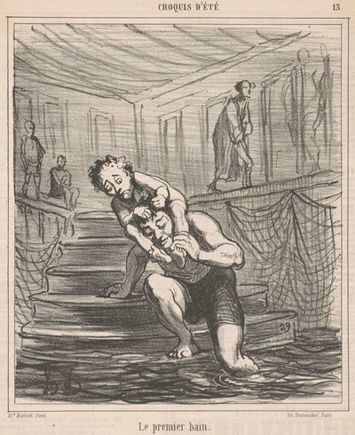 The First Bath by Honoré Daumier