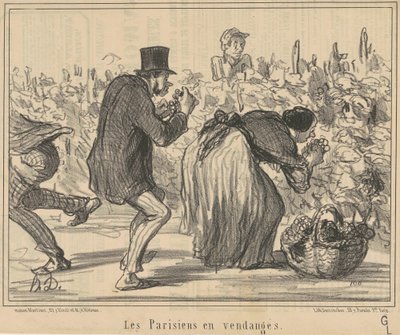 The Parisians at the Harvest by Honoré Daumier