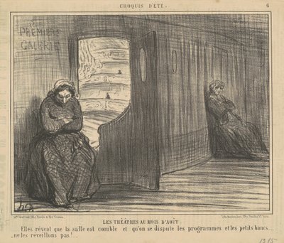 The Theaters in August by Honoré Daumier