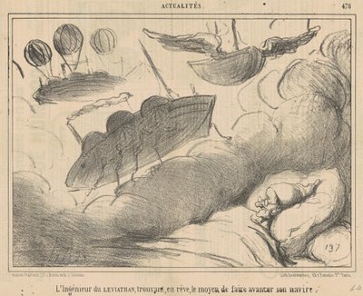 The Engineer of the Leviathan Finding, in a Dream by Honoré Daumier