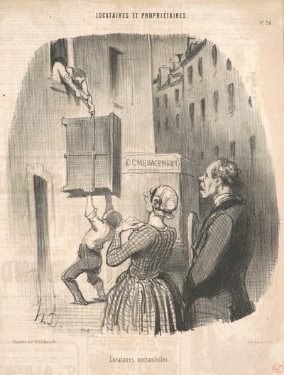 Nocturnal Tenants by Honoré Daumier