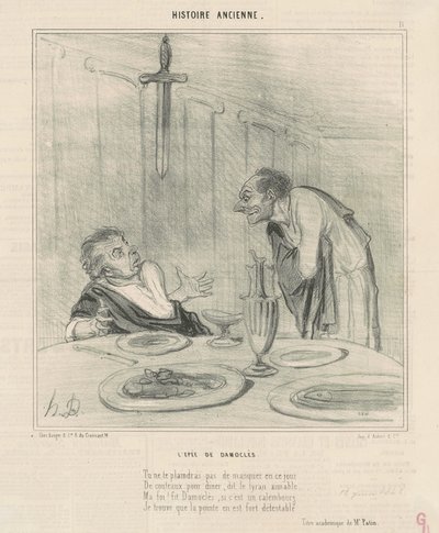 The sword of Damocles by Honoré Daumier