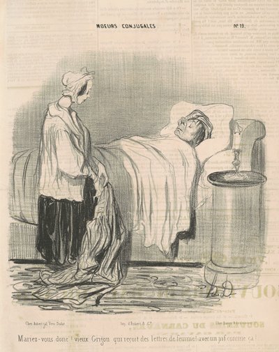 Get married then! old miser... by Honoré Daumier