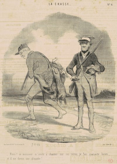Thank you! This gentleman invites me to hunt by Honoré Daumier