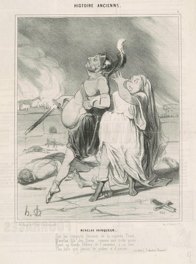 Menelaus victorious by Honoré Daumier